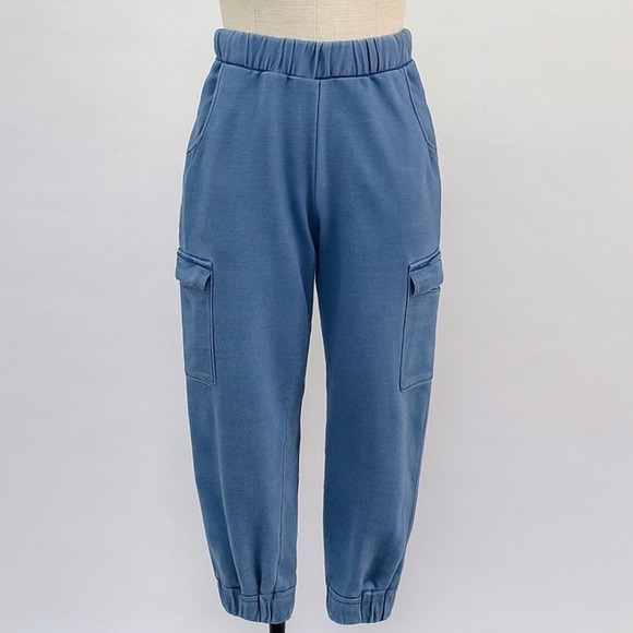Express Pants - Express Blue Cargo Joggers Pants Womens Small Elastic Waist Casual Comfy Sweats